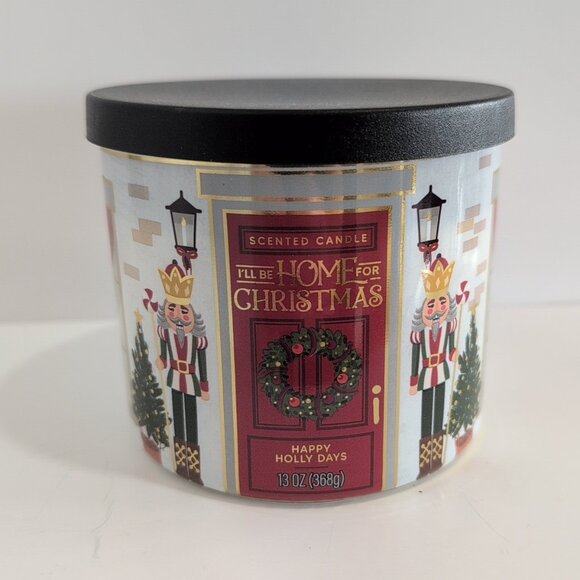 New, Rare Mainstays 3-Wick Christmas Scented Candle with Nutcracker Design - Picture 1 of 4